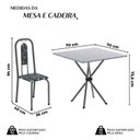Ver imagem 3 de Conjunto de Mesa Tubular 70cm x 70cm Tampo Granito Ocre com 4 Cadeiras Lívia Prata/Preto