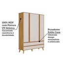 Ver imagem 7 de Quarto de Bebê Berço Arredondado 3 em 1 Guarda-Roupa 4 Portas e Cômoda 100% MDF Luly Espresso Móveis Bege/Off White/Amêndoa