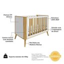 Ver imagem 5 de Quarto de Bebê Berço Arredondado 3 em 1 Guarda-Roupa 4 Portas e Cômoda 100% MDF Luly Espresso Móveis Bege/Off White/Amêndoa
