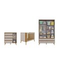 Ver imagem 3 de Quarto de Bebê Berço Arredondado 3 em 1 Guarda-Roupa 4 Portas e Cômoda 100% MDF Luly Espresso Móveis Bege/Off White/Amêndoa