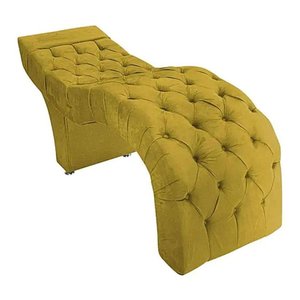 Maca Estofada Estética Cílios Salão Spa Suede Kelly Cor:amarelo