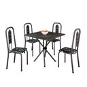 Ver imagem 2 de Conjunto de Mesa Tubular 70cm x 70cm Tampo Ardósia Indiano com 4 Cadeiras Lívia Prata/Preto