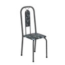 Ver imagem 5 de Conjunto de Mesa Tubular 70cm x 70cm Tampo Ardósia Indiano com 4 Cadeiras Lívia Prata/Preto
