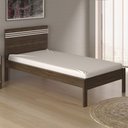 Ver imagem 1 de Cama de Solteiro Nogal/branco Cm8010 - Tecno Mobili