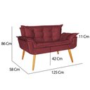 Ver imagem 2 de Namoradeira Sofá Opala Sala Escritório Recepção Quarto Suede Vermelho - Ninho Decor