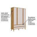 Ver imagem 7 de Quarto de Bebê Berço Arredondado 3 em 1 e Guarda-Roupa 4 Portas 100% MDF Luly Espresso Móveis Bege/Off White/Amêndoa