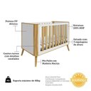 Ver imagem 5 de Quarto de Bebê Berço Arredondado 3 em 1 e Guarda-Roupa 4 Portas 100% MDF Luly Espresso Móveis Bege/Off White/Amêndoa