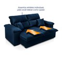 Ver imagem 4 de Sofá Retrátil Reclinável Trento 1,80m Suede Velut Azul Molas no Assento - King House