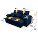 Ver imagem 2 de Sofá Retrátil Reclinável Trento 1,80m Suede Velut Azul Molas no Assento - King House