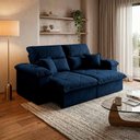 Ver imagem 1 de Sofá Retrátil Reclinável Trento 1,80m Suede Velut Azul Molas no Assento - King House