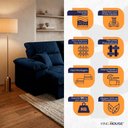 Ver imagem 3 de Sofá Retrátil Reclinável Trento 1,80m Suede Velut Azul Molas no Assento - King House