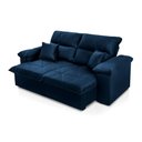 Ver imagem 7 de Sofá Retrátil Reclinável Trento 1,80m Suede Velut Azul Molas no Assento - King House