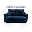 Ver imagem 5 de Sofá Retrátil Reclinável Trento 1,80m Suede Velut Azul Molas no Assento - King House
