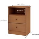 Ver imagem 3 de Mesa de Cabeceira 2 Gavetas 1 Nicho Irlanda Bege