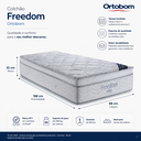 Ver imagem 3 de Colchão Solteiro 88x188x32cm Ortobom Freedom Molas Ensacadas Superpocket no Turn Hipersoft 32cm Altu