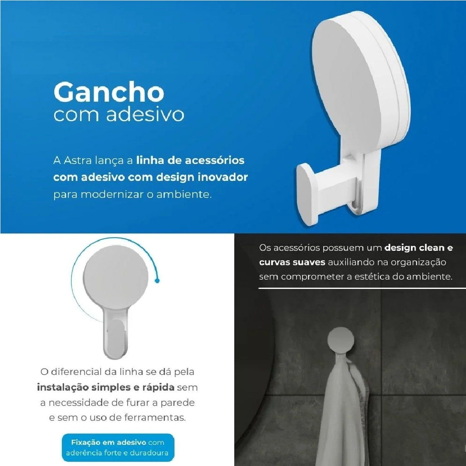 Gancho com Adesivo para Organização - 7