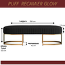 Recamier Glow 110cm Puff Moderno Premium Sala e Quarto:preto - 5