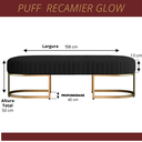 Ver imagem 5 de Recamier Glow 110cm Puff Moderno Premium Sala e Quarto:preto