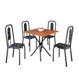 Conjunto de Mesa Tubular 70cm X 70cm Tampo Mdf com 4 Cadeiras Lívia - 2