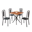 Ver imagem 2 de Conjunto de Mesa Tubular 70cm x 70cm Tampo MDF com 4 Cadeiras Lívia Prata/Preto/Cinamomo