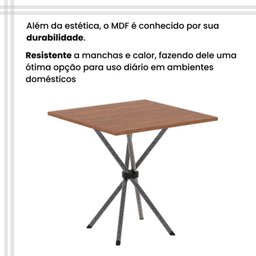 Conjunto de Mesa Tubular 70cm X 70cm Tampo Mdf com 4 Cadeiras Lívia - 10