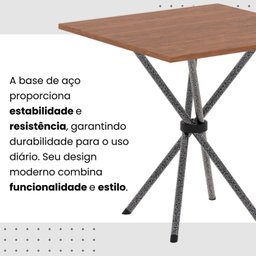 Conjunto de Mesa Tubular 70cm X 70cm Tampo Mdf com 4 Cadeiras Lívia - 11