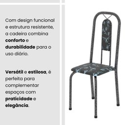 Conjunto de Mesa Tubular 70cm X 70cm Tampo Mdf com 4 Cadeiras Lívia - 9