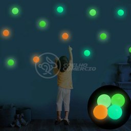 Fidget Toy Bolinha Globble Anti Stress de Apertar do Tiktok Luminosa Fluorecente Gruda Teto e Parede - 13