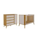 Ver imagem 2 de Quarto de Bebê Berço Arredondado 3 em 1 e Cômoda 1 Porta 100% MDF Luly Espresso Móveis Bege/Off White/Amêndoa