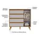 Ver imagem 5 de Quarto de Bebê Berço Arredondado 3 em 1 e Cômoda 1 Porta 100% MDF Luly Espresso Móveis Bege/Off White/Amêndoa