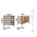Ver imagem 4 de Quarto de Bebê Berço Arredondado 3 em 1 e Cômoda 1 Porta 100% MDF Luly Espresso Móveis Bege/Off White/Amêndoa