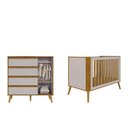 Ver imagem 3 de Quarto de Bebê Berço Arredondado 3 em 1 e Cômoda 1 Porta 100% MDF Luly Espresso Móveis Bege/Off White/Amêndoa