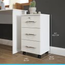 Ver imagem 2 de Gaveteiro Multiuso com 3 Gavetas 36 x 65 x 36 Cm Pés Rodízios MDP Branco 0744 - MENU