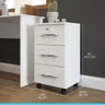 Gaveteiro Multiuso com 3 Gavetas 36 x 65 x 36 Cm Pés Rodízios MDP Branco 0744 - MENU - 2