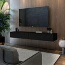 Ver imagem 2 de Estante Retro Sala de Estar Grande - Ideal Tv 50 Polegadas:preto