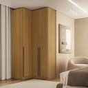 Ver imagem 1 de Guarda-Roupa de 3 Portas Canto Reto 100% MDF Freijó Altezza Trend