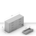 Ver imagem 3 de Cômoda Organizadora 150cm com 8 Gavetas 240829 Linha Valência Politorno