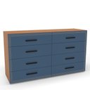Ver imagem 4 de Cômoda Organizadora 150cm com 8 Gavetas 240829 Linha Valência Politorno