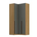 Ver imagem 2 de Guarda-Roupa de 3 Portas Canto Reto 100% MDF Freijó e Titânio Altezza Trend