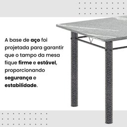 Conjunto de Mesa Tubular 120cm X 75cm Tampo Granito Topázio com 4 Cadeiras Lara - 11