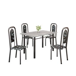 Conjunto de Mesa Tubular 120cm X 75cm Tampo Granito Topázio com 4 Cadeiras Lara - 2