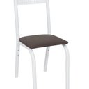 Ver imagem 4 de Kit 2 Cadeiras de Aço para Sala de Jantar Clássica Ana Branco/Marrom