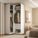 Ver imagem 3 de Guarda-Roupa de Canto Reto 100% MDF 3 Portas Mdf Altezza Clean