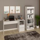 Ver imagem 2 de Escrivaninha e Estante para Escritorio Me4174 Me4150 Branco