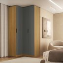 Ver imagem 1 de Guarda-Roupa de Canto Reto 100% MDF 3 Portas Mdf Altezza Clean