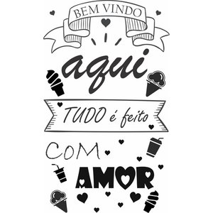 Adesivo de Parede Decorativo Frase Motivacional Bem Vindo Sorveteria