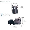 Ver imagem 2 de Bomba Piscina Tsw-750 1,0 Cv Monofásico Motor Thebe IP44 127/220V Ebara