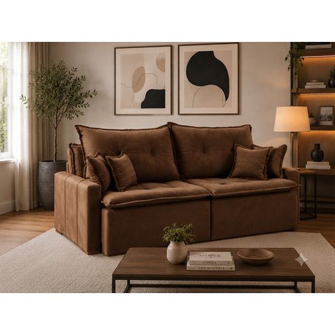 Sofa Orfeu 2.40 Nobly Veludo Marrom