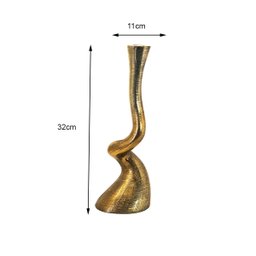 Castiçal em Alumínio Cobre Envelhecido Design Retorcido 32cm - 3