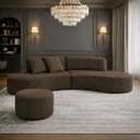 Ver imagem 1 de Sofá Virginia 250cm Luxo Sala Salão 3 Lugares Bouclé:marrom/liso